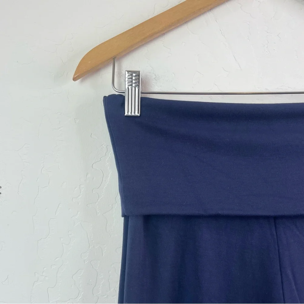 Nuuds Navy Blue SwiftStretch Fold Over Mini Flare Leggings Size Large - Picture 6 of 16